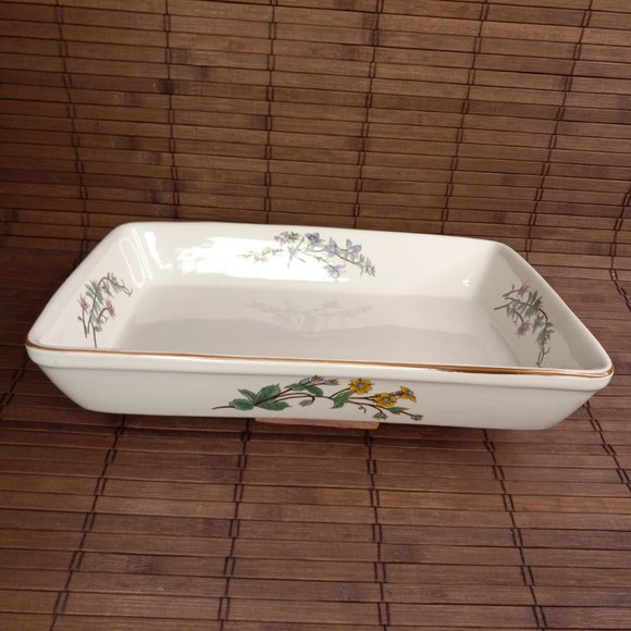 Woodhill Baking Dish Floral 12 x 9 Rectangular Ceramic Fine Bakeware Casserole - Picture 9 of 13